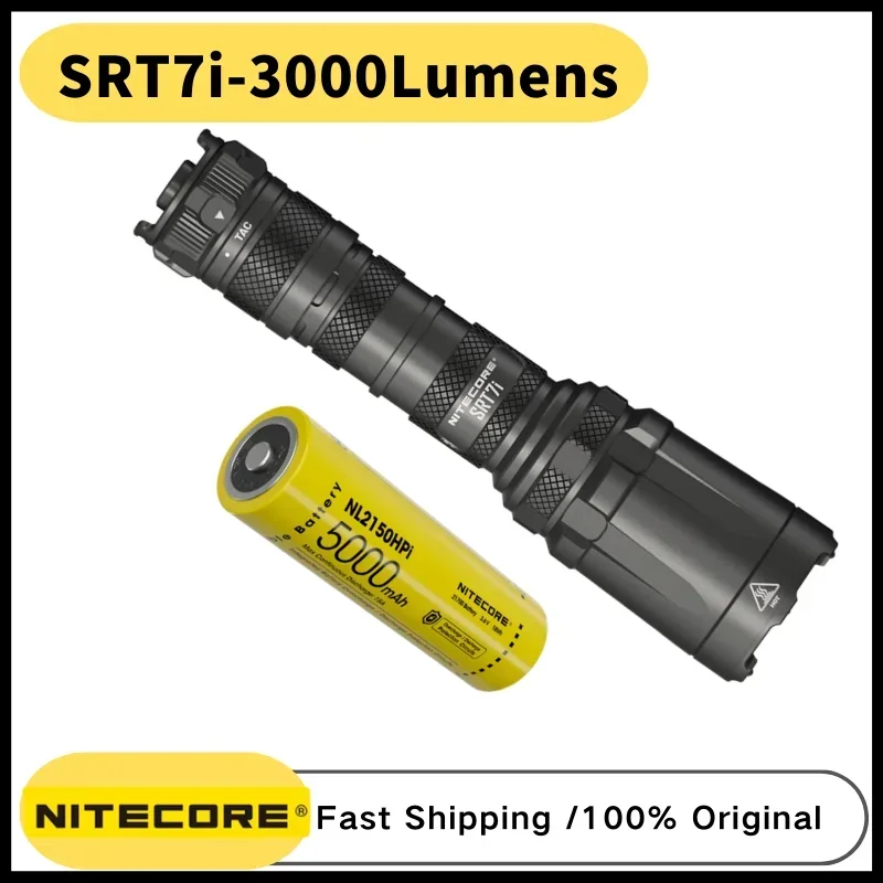 tocha stepless ajuste de brilho lanterna tatica smartring 3000 lumens max 580m bateria nl2150hpi nitecore srt7i 01