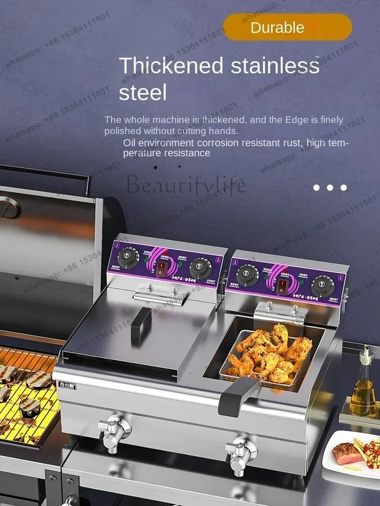 Double Cylinder Deep Frying Pan Thickened Deep Frying Pan Single Cylinder Desktop Gas Fried Machine Commercial Machinery