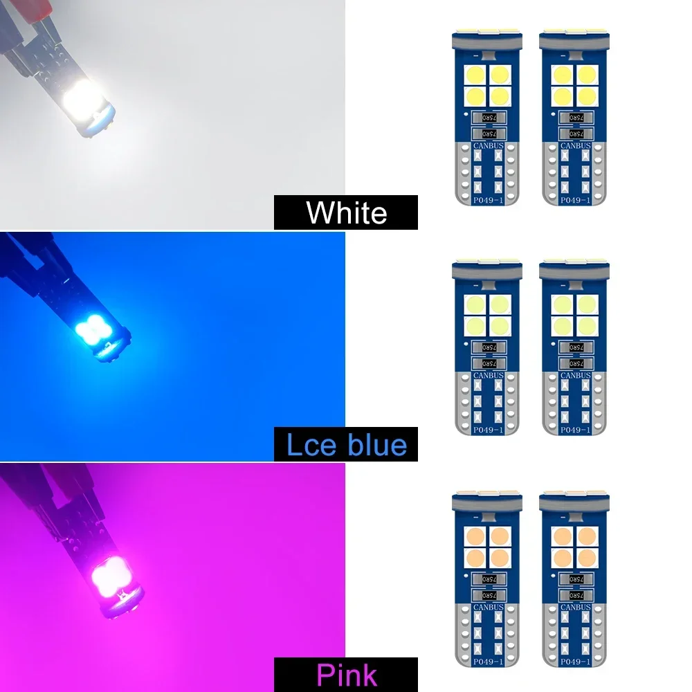 

5pcs/10pcs /15pcs T10 W5W LED HD Bulbs 168 194 12V Car Interior Dome Reading Trunk License Plate Lamp Door Light White Blue Pink