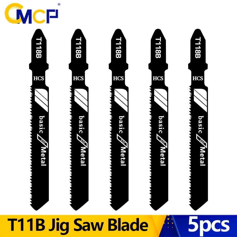 CMCP 5 uds hojas de sierra de calar T118B T-Eixo HCS hojas de sierra de calar 76mm para herramientas de carpintería de corte de madera, plástico y Metal
