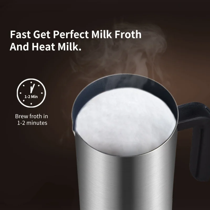 Milk Heating Bubbler Stainless Steel Milk Frother Frothing Foamer Hot And Cold Automatic Electric Coffee Foam Maker