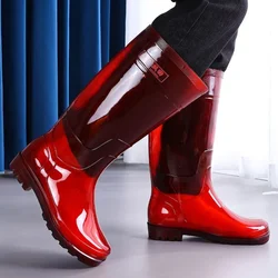 Pvc Waterproof Male Shoes Non-slip Men's Rain Boots Loafers Garden Wear-resistant Wellies Gum Rubber New Designer Fishing 2025