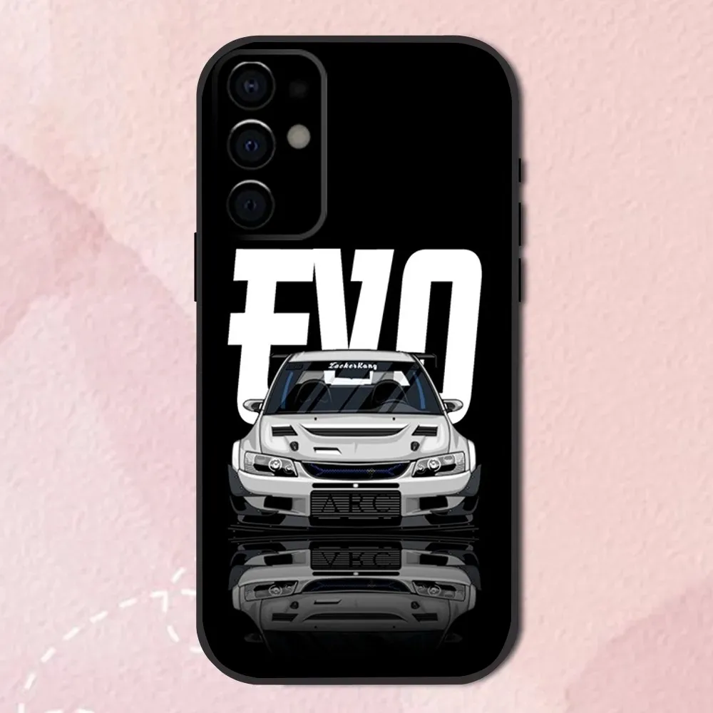 J-JDM Car E-Evo Phone Case For Samsung S24,S21,S22,S23,S30,Ultra,S20,Plus,Fe,Lite,Note,10,9,5G Black Soft Cover