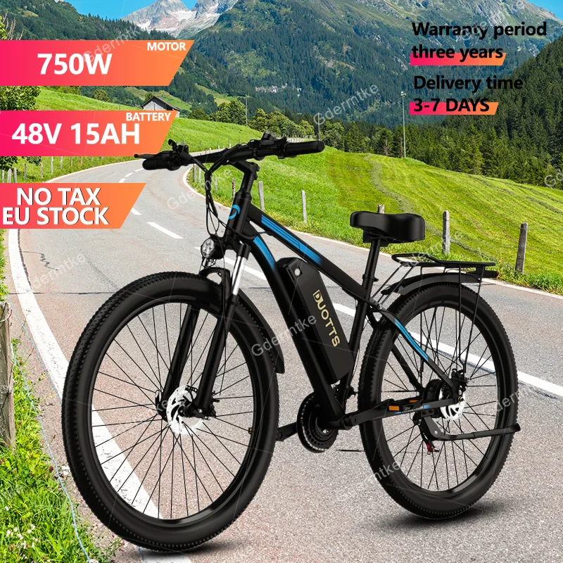 

DUOTTS 750W motor Dual 45KM/H 48V15AH Battery Electric Bike Mountain Off-road Ebike 29inch Tire Electric Bicycle