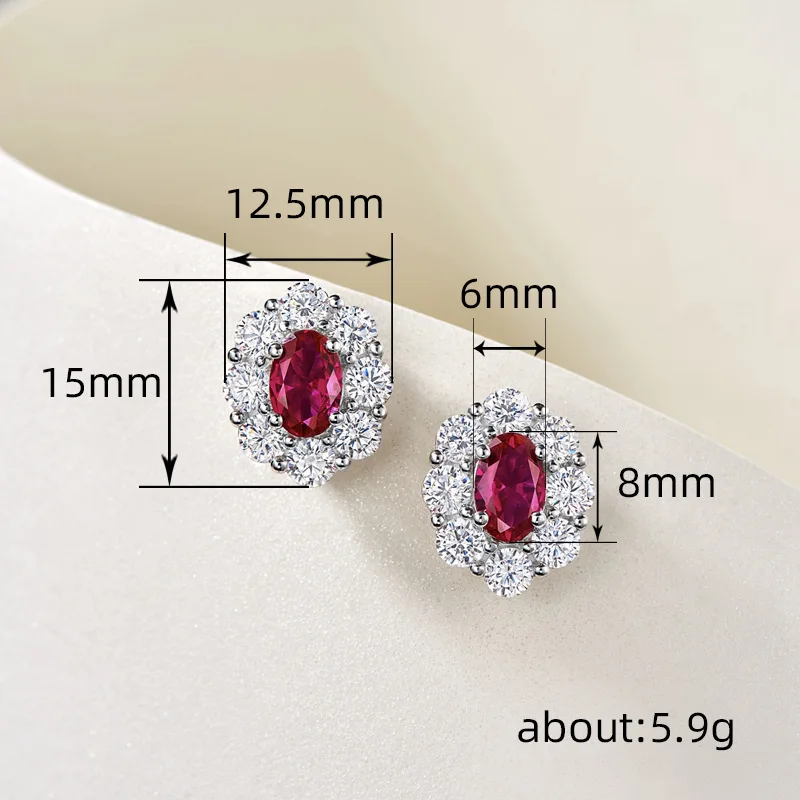 Women's Exquisite Red Cubic Zircon Stud Earrings