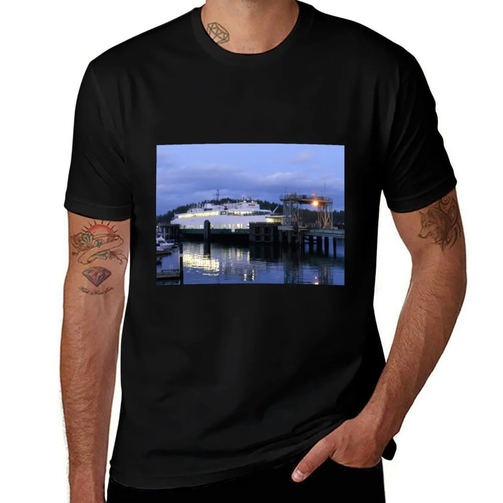 

Ferry - Friday Harbor, WA T-Shirt man t shirts cotton cotton tshirt 100% t shirt man plain T-Shirt