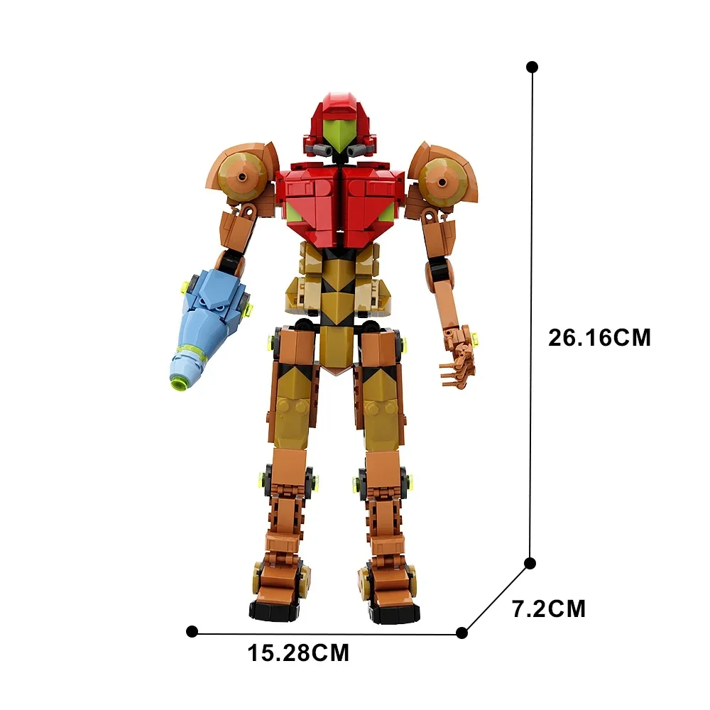 Gobricks MOC Metroides Mecha Robot Model Bricks Samus Aran Metroid Building Block Set Creative Mech Game Toy For Kids Gift