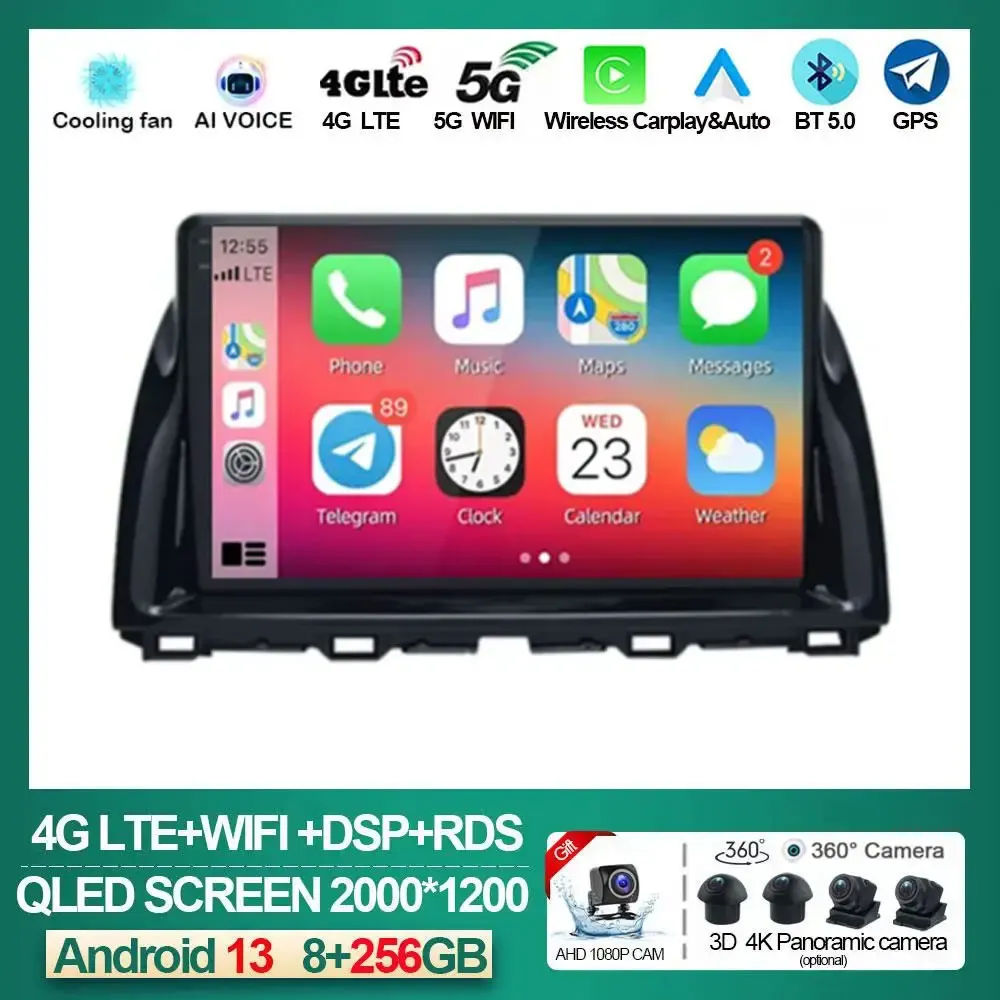 

Android 13 For Mazda CX5 CX-5 CX 5 2012 - 2015 Car Radio Multimedia Video Player Navigation GPS Carplay WIFI 2Din Head Unit NAVI