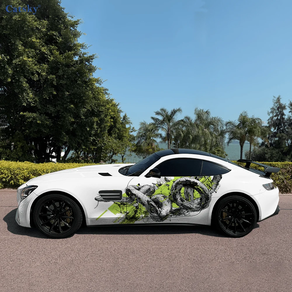 

Красочные змеи, крутая автомобильная виниловая наклейка, самоклеящаяся наклейка из ПВХ, подходит для грузовиков, внедорожников, украшения, автоаксессуары, подарок