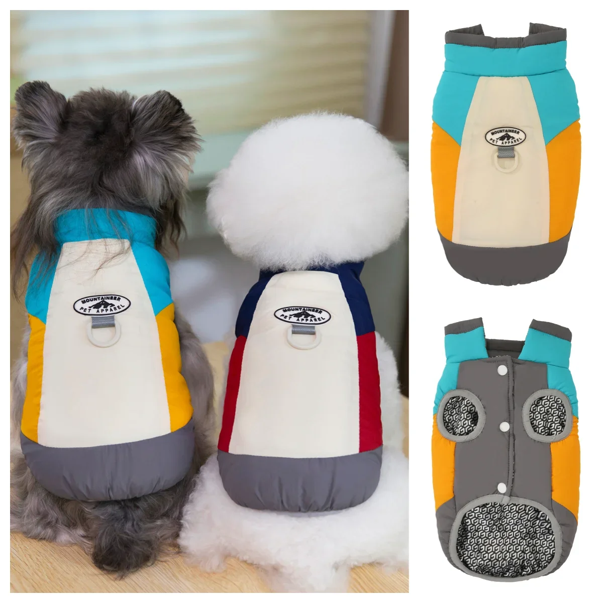 Graphene Insulation Waterproof Dog Clothes Small Dog Warm splice Jacket Cats Pet Clothing Down Akita French Bulldog Lightweight