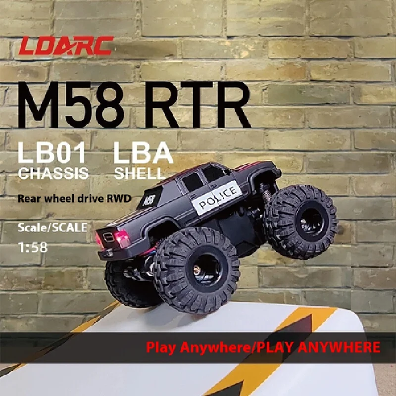 LDARC 1:58 M58 2.4G 미니 RC 전기 리모컨 모델 자동차, 오프로드 차량 데스크탑 리모컨 차량 RTR, 어린이 장난감