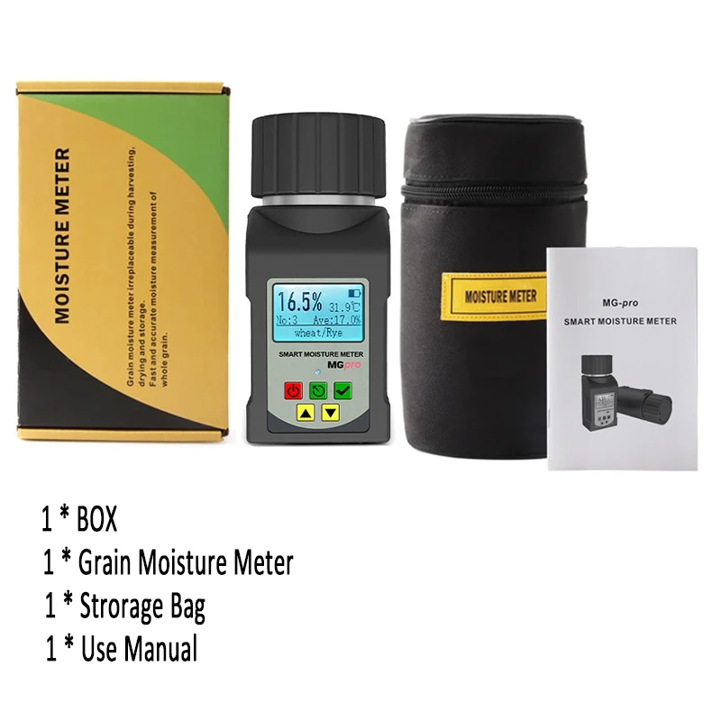 Imagem -06 - Holdpeak-medidor Portátil de Umidade Grão Inteligente Tester Umidade para Trigo Feijão Amendoim Detector Mg-pro em 25 Grãos
