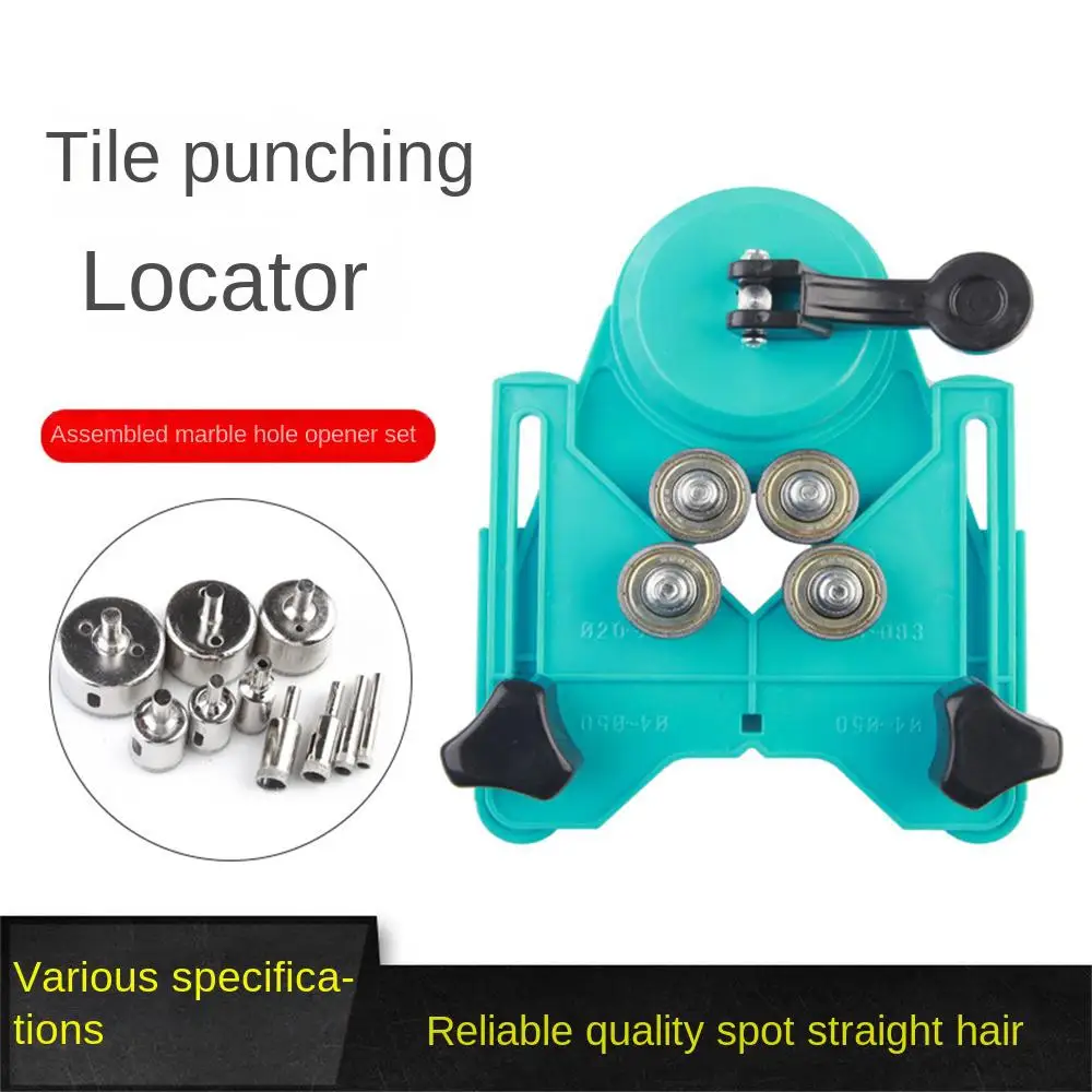 4-83mm Drill Chuck Vacuum Base Sucker with 6-50mm Coated Glass Drill Bit Fit Tile Glass Hole Saw Openings Locator