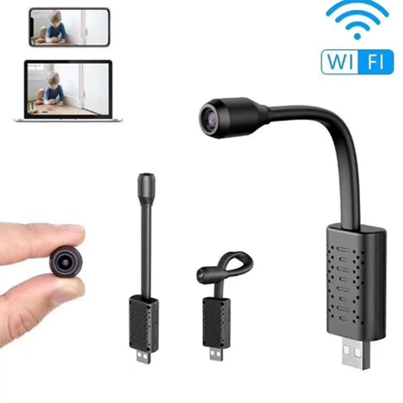 720P Mini Camcorder Smart AI Human Detection Black CCTV Card Home Surveillance IP Camera