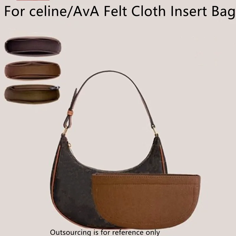 

Felt Vintage AvA Underarm Bag Insert Bag Makeup Handbag Organizer Travel Inner Purse Portable Cosmetic Bags Storage Tote