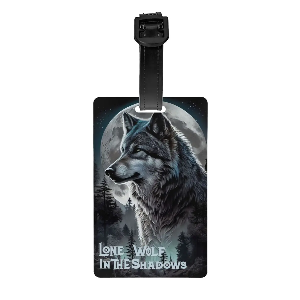 Custom Animal Wolf Luggage Tag Privacy Protection Baggage Tags Travel Bag Labels Suitcase