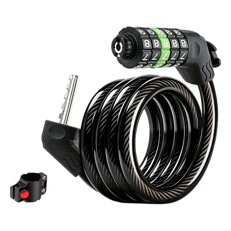   Bicycles 5 Digit Code Cable Lock Anti-Thefts Bike Passwords Lock Bike Security