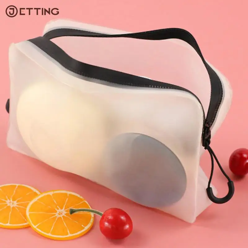 Waterproof TPU Portable Double Zipper Large Capacity Toiletry Bags Cosmetic Transparent Travel Organizer Fashion Wash Makeup Bag