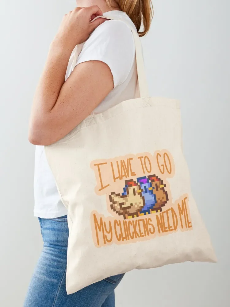 

Stardew Valley chickens Tote Bag canvas bags tote bag custom Cloth bags Women's handbag