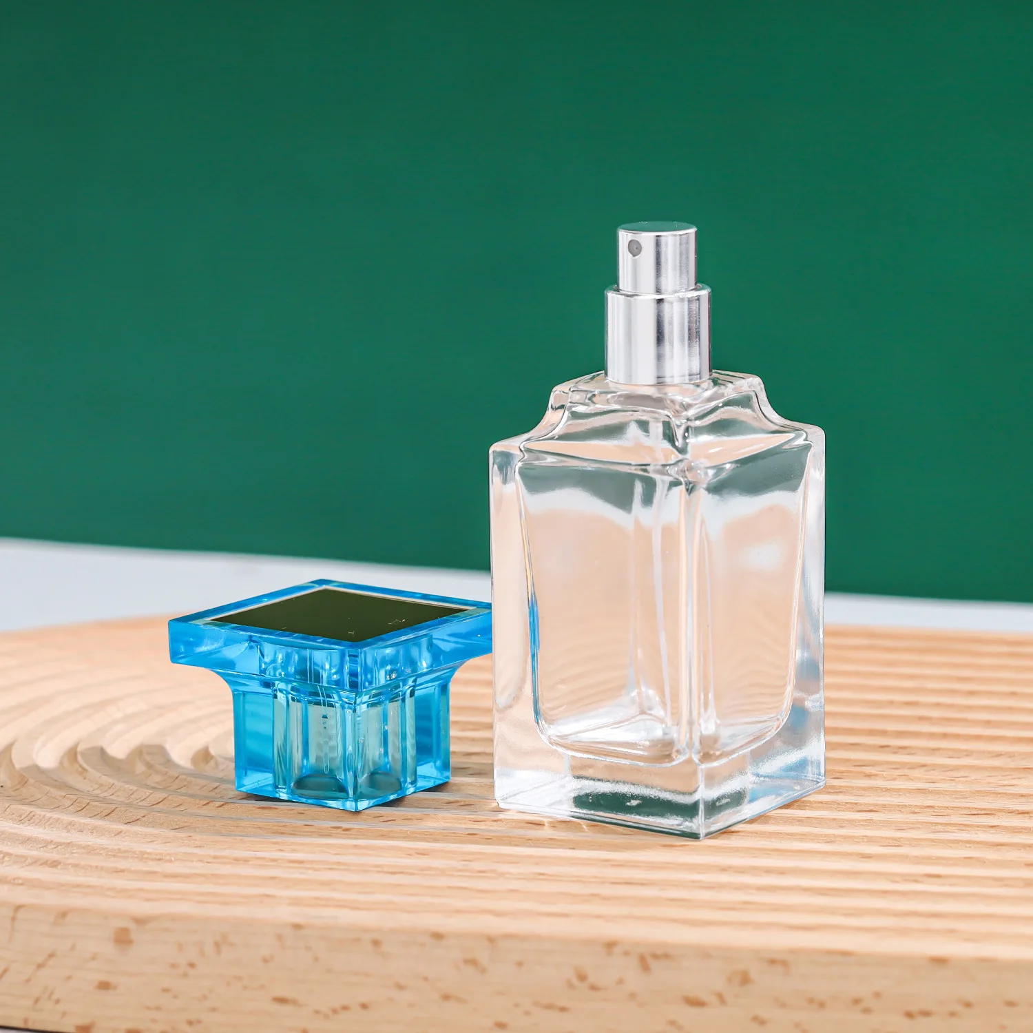 50ml Square Atomiser Clear Glass Perfume Spray Bottle Portable Makeup Dispenser  Refillable Perfume Bottle