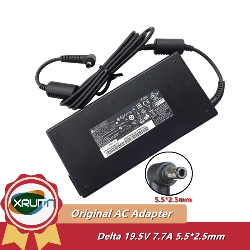 

Оригинальное зарядное устройство Delta 19,5 В 7,7 А 150 Вт переменного и постоянного тока для MSI GS70 6QE (Stealth Pro)-208CA ADP-150VB B, блок питания для ноутбука 5,5 мм