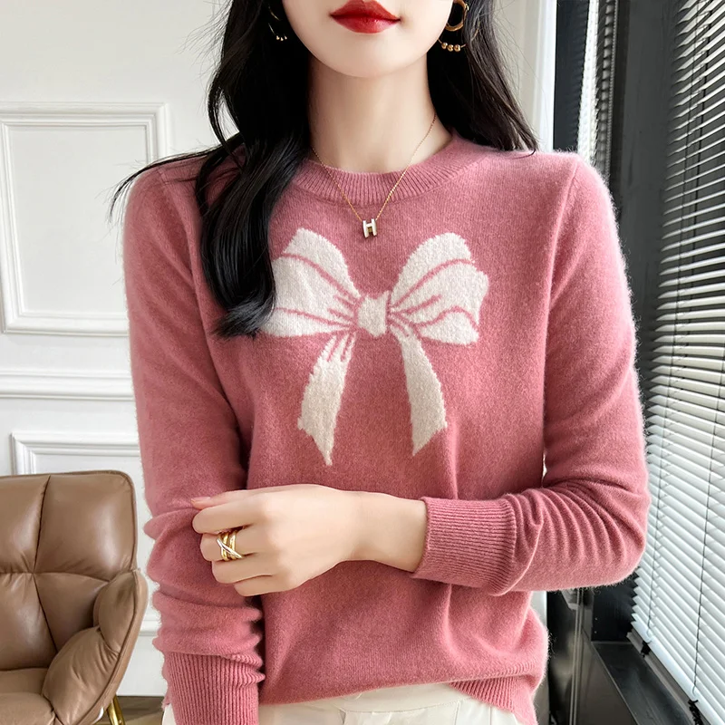 The Goddess of Elegant! Black Slimming Look Wool Sweater Spring & Fall New 100 Pure Wool Knitted Sweater Casual Warm Bottoming S