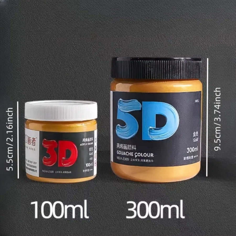 Vernice acrilica oro e argento (50ml/100ml/300ml) - vernice multisuperficie vibrante e lucida, impermeabile, resistente allo sbiadimento per canva