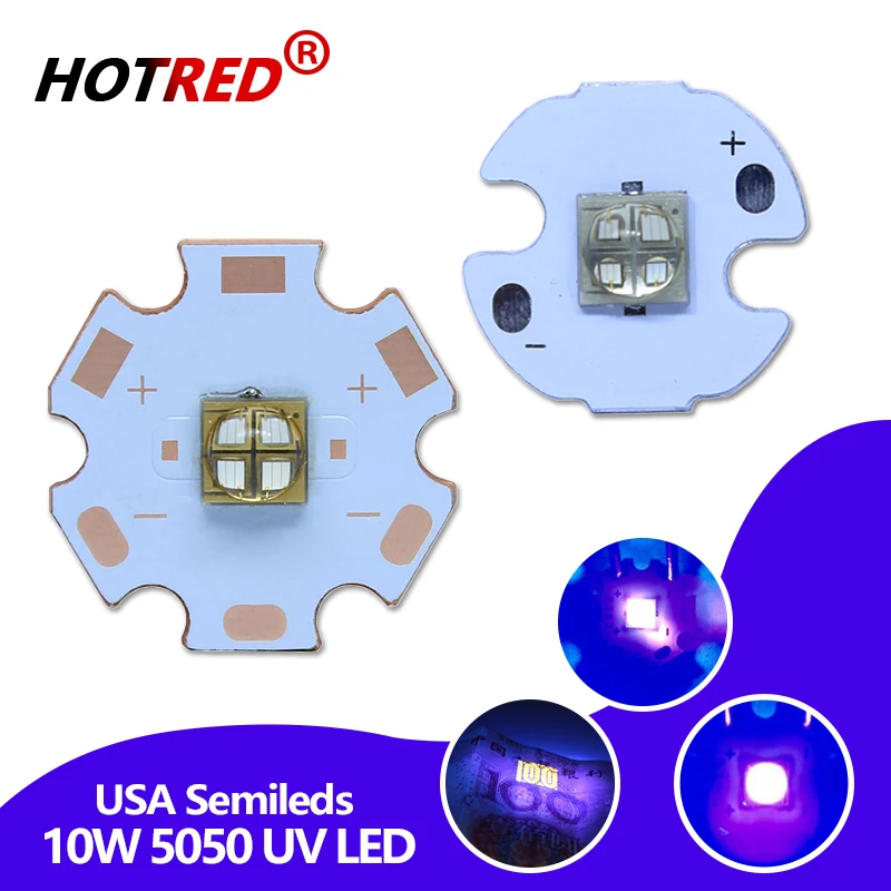 12V 10W XLM 5050 Semileds wysokiej mocy UV fioletowy Chip LED 365nm 405nm lampa diodowa Chip oświetlenie fosforowe do utwardzania drukarki