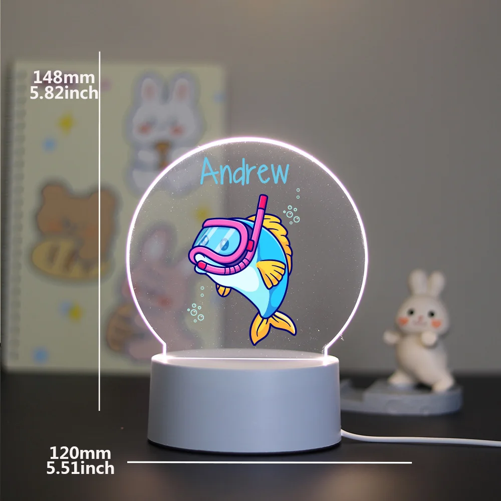 Personalized Custom Fish Hot  Night Light 3D Illusion Lamp For Bedroom Decor Birthday Gift Led Night Light