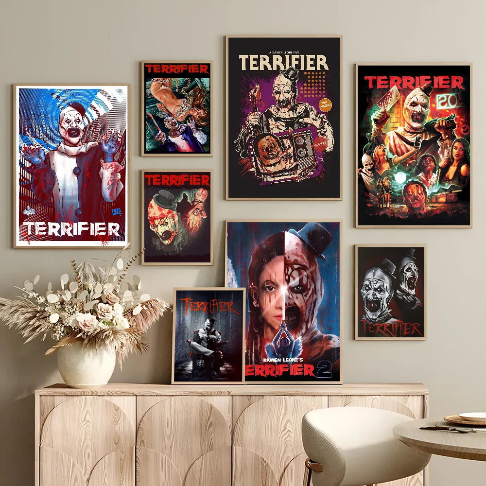 Terrifier 2 filme de terror diy cartaz pegajoso fantasia adesivo de parede para sala de estar bar decoração da parede