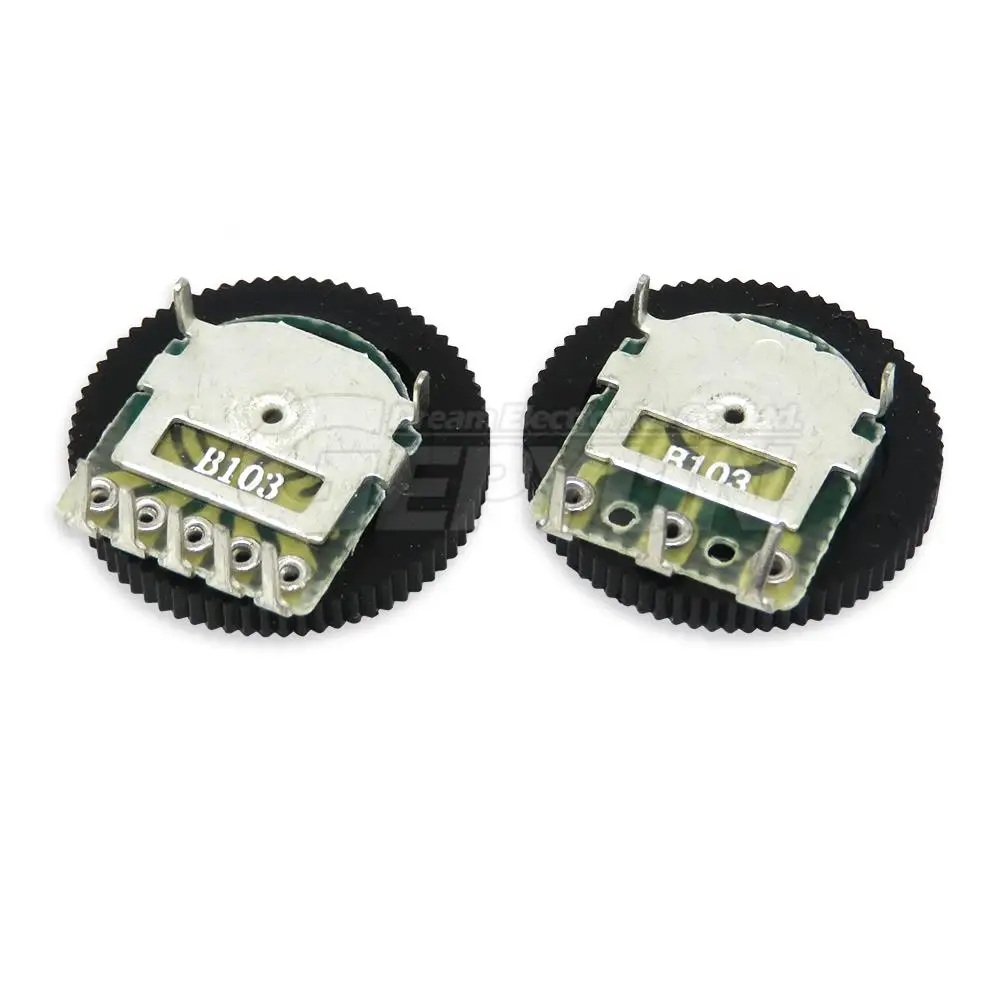 10pcs Volume Wheel Gear Potentiometer B102 B103 B203 B503 B1K B10K B20K B50K 3Pin 5Pin 16*2mm Dial Potentiometer