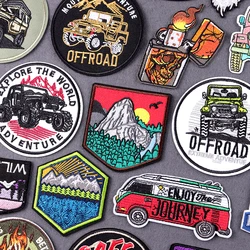 Wildnis Outdoor Stickerei Patches für Kleidung Bügeln auf Patches auf Kleidung Camping Abenteuer Patch für Kleidung Aufkleber Abzeichen