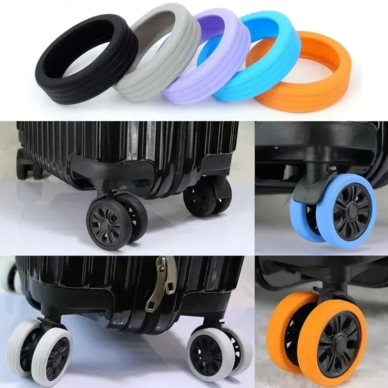 Silicone Wheels Protector Luggage Reduce Noise Trolley Case Silent Caster Sleeve Travel Luggage Suitcase Accessories New