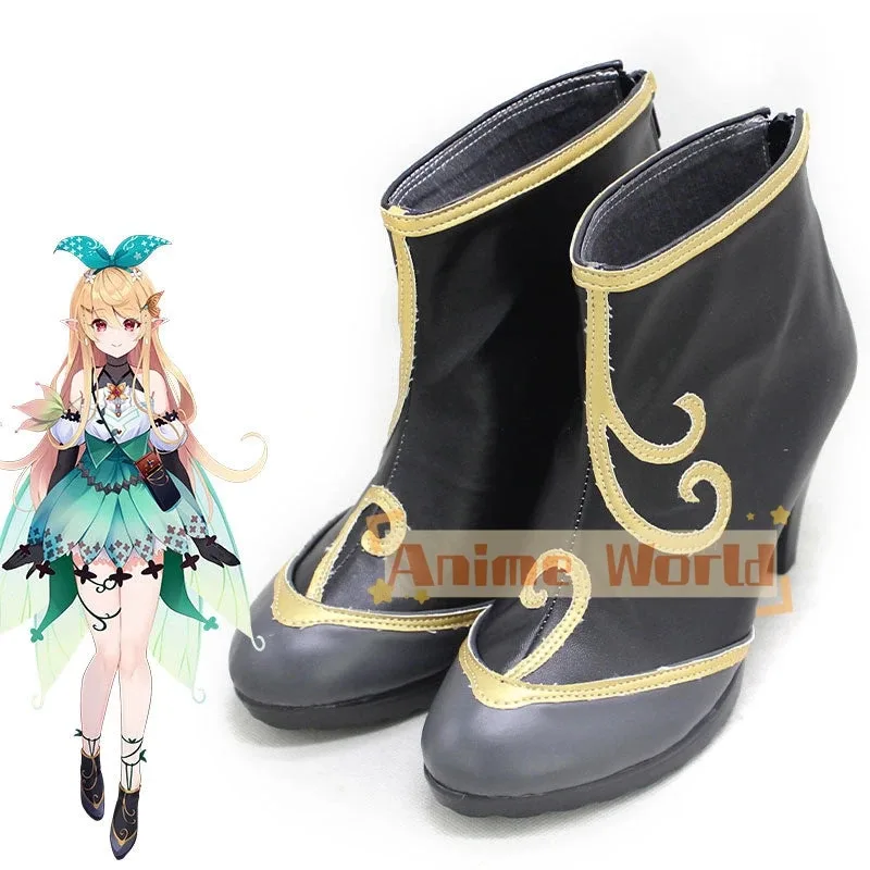 Virtual youtuber nijisanjiazulight pomu rainpuff preto cosplay sapatos botas de carnaval de halloween feito sob encomenda