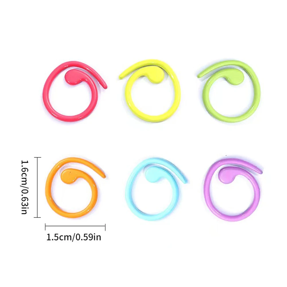36/72/96pcs Metal Stitch Markers Helical-Shaped Crochet Markers Ring Multicolor Crochet Locking Markers for Knitting