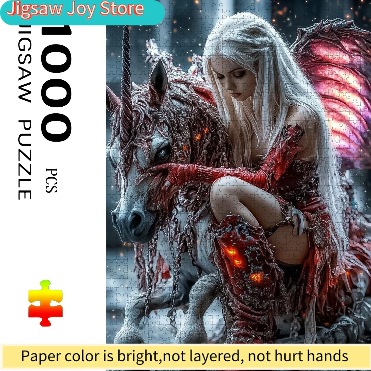 

Готическая головоломка с темным единорогом | Прочная и портативная картонная конструкция, идеально подходит для групповых мероприятий и праздничных встреч, в ассортименте.