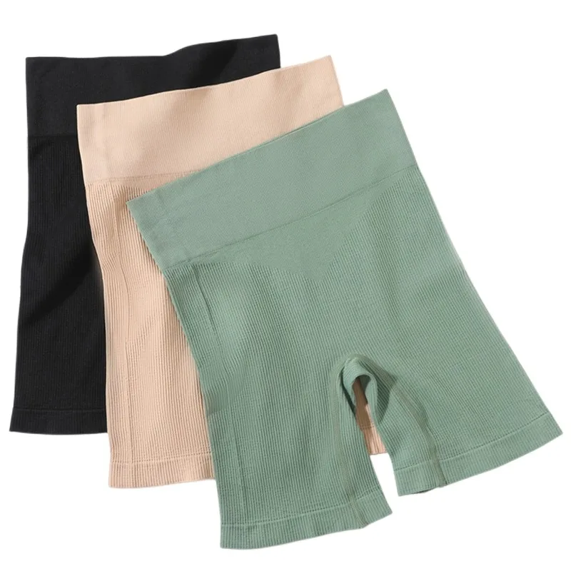 Nahtlose Shorts für Frauen Sport Sicherheit kurze Hosen hohe Taille Höschen Shorts gerippte Hüften heben Unterwäsche weibliche Unterhosen