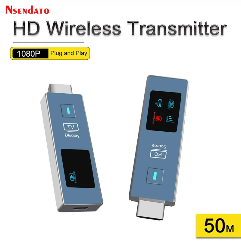 

Беспроводной HDMI-передатчик и приемник видео и аудио 1080P на 50 м, Wi-Fi адаптер для вывода изображения на экран, ТВ-приставка для подключения камеры, ПК к телевизору