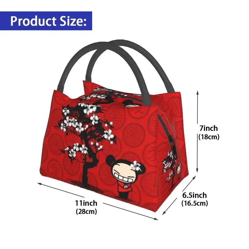 Animation Pucca Resuable Lunch Boxes for Women Leakproof Cartoon Anime Tv Cooler Thermal Food Insulated Lunch Bag Container