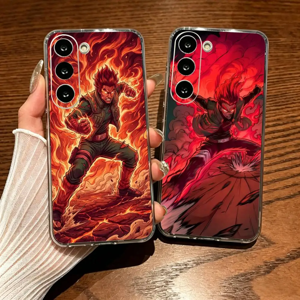 Might Guy Precise Hole Transparent Printed Phone Case For Samsung Galaxy A73/A72/A71/A53/A52/A51/A22/A91/A80