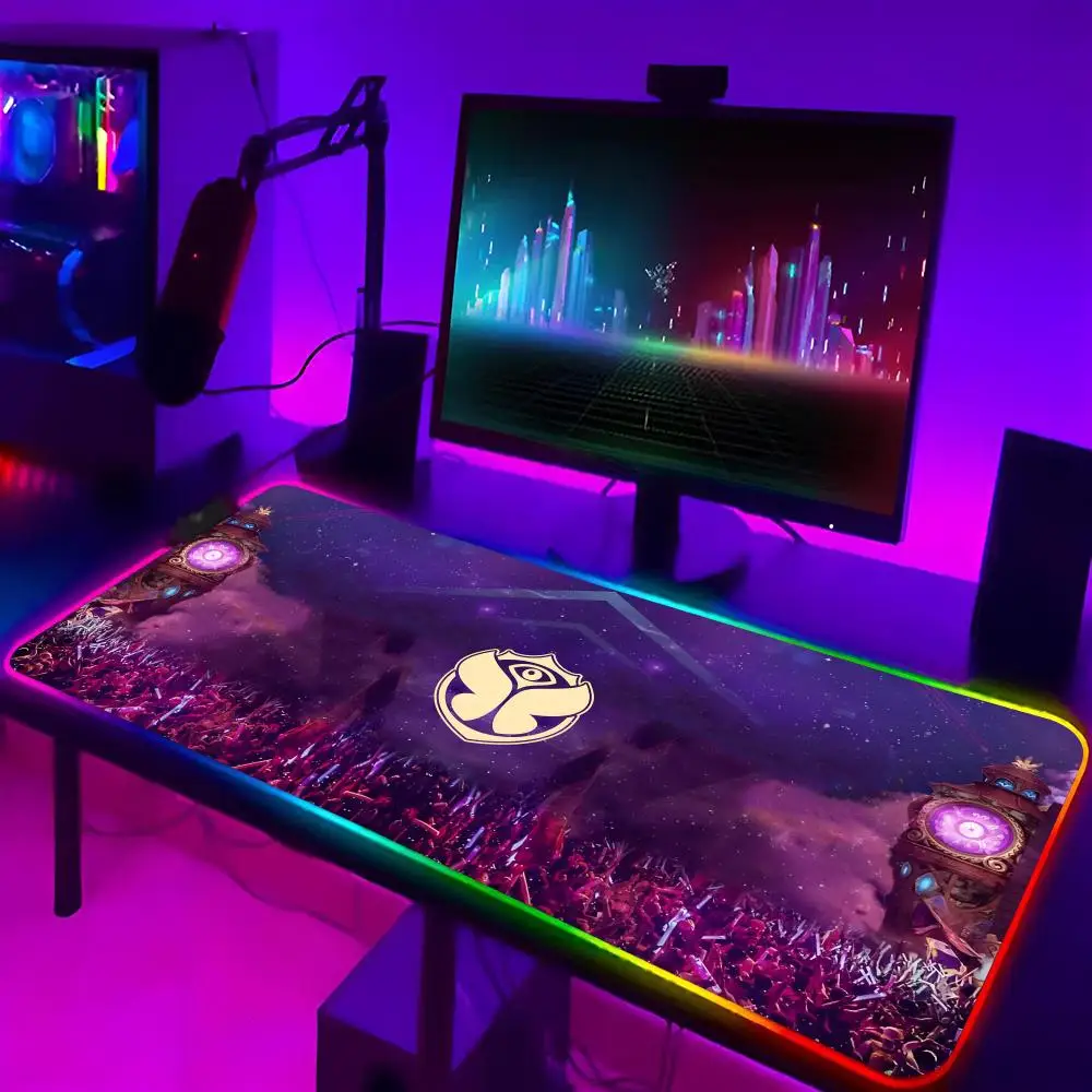 

TomorrowlandS Music Mouse Pad Xxl Laptop Mat Gaming Trendy Rgb Mousepad Backlit Keyboard Gamer Girl Table Pads Deskpad
