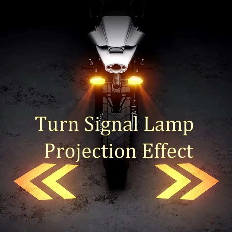 2PCS Universal Motorcycle LED Turn Signal Lamp Color Projection Lamp Sequential Flowing Flash Indicator Lights Running Light