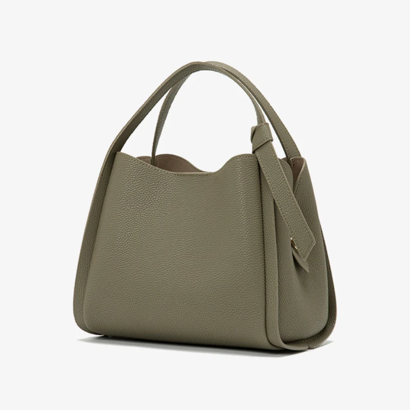 

Cowhide Leather Women's Leisure Handbag,New Large Capacity Commuting Shoulder Tote Luxurious & Elegant Crossbody Bucket Bag