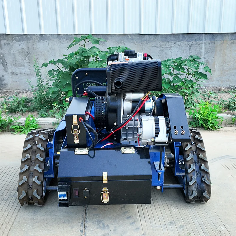 

Customized Modern Intelligent Eco Friendly Electric Power Remote Control Engineering Track Lawn Mower Grass Cutting