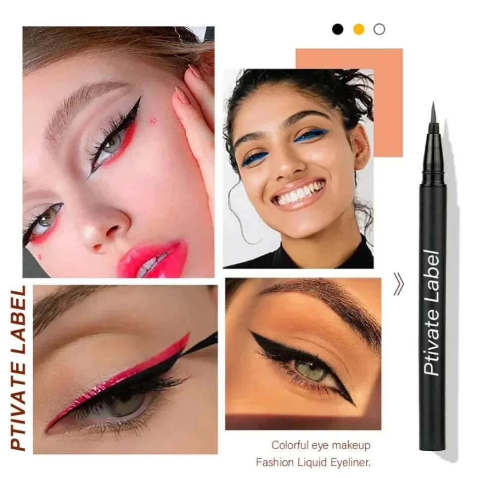 Farbiger wasserfester Eyeliner Private Label Schwarzer flüssiger Eyeliner Individuelles Logo Großhandel Make-up