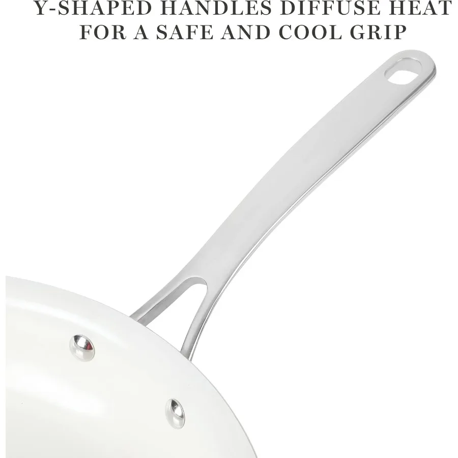 مجموعة أواني ومقالي من الألومنيوم غير لاصقة خالية من مادة PFA من Lockton مكونة من 10 قطع من المينا الثقيلة المصنوعة من الألومنيوم باللون الأحمر #5