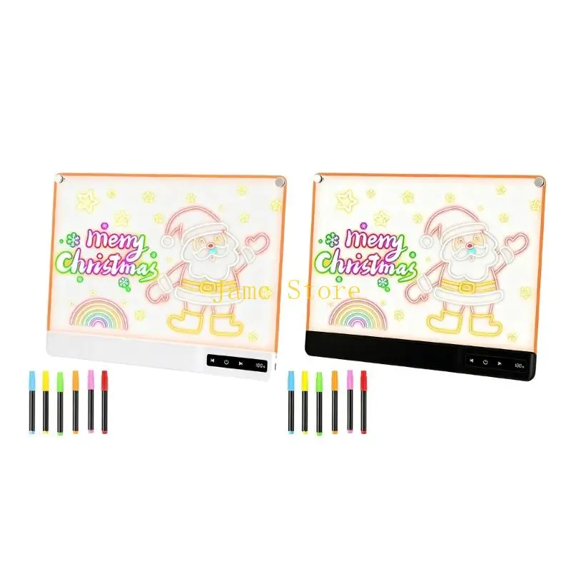 LX0B Artistic Kids Drawing Board Rechargeable Lighting System Non Toxic Materials Encourages Imagination And Learning