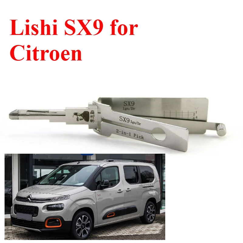 

LISHI Tools 2-in-1 Lishi Kit SX9 for Citroen for LANCIA for PEUGEOT Car Door Lock Opening Pick Decoder Kit Locksmith Tools