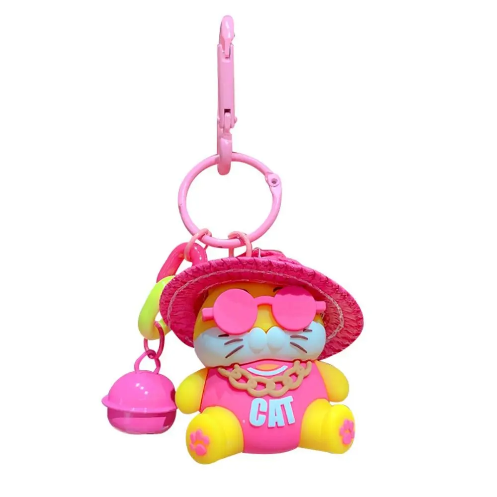 Cute Soft Straw Hat Doll Keychain Portable Creative Animal Key Chain Ornament PVC Cartoon Bag Pendant Girls