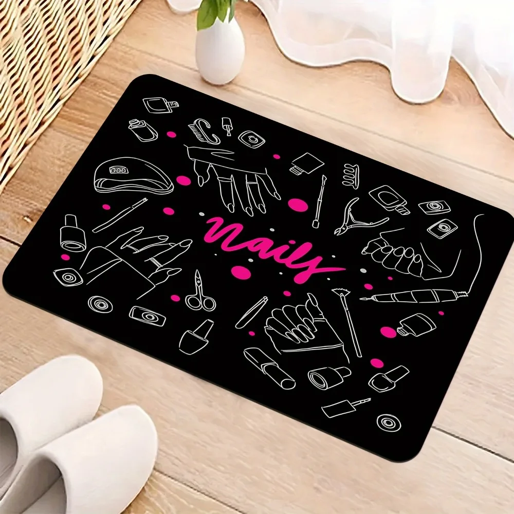 Nail Art Mat Manicure Station Tool Tray Professional Salon Accessory Table Top Beauty Care DIY Manicure Kit Gift Black Design